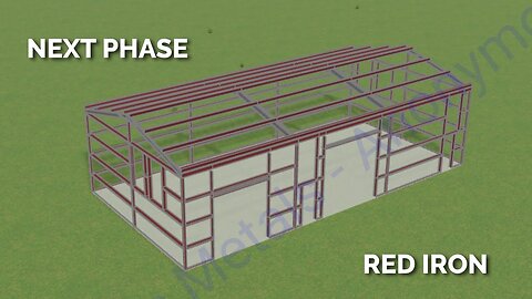 30x60 Red Iron Metal Building | New Shop Phase 1
