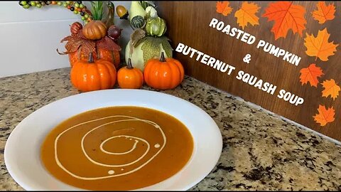 Roasted Pumpkin & Butternut Squash Soup (a simple Fall Harvest soup)