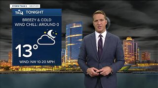 Breezy and cold Thursday night