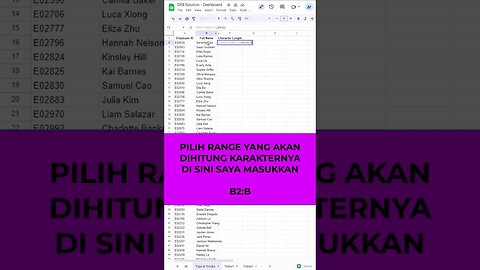 Jumlah Karakter dalam Cell - Google Sheets Tips & Tricks #belajaronline #googlesheets