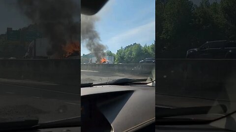 CAR ON FIRE ON THE HWY SMH #s
