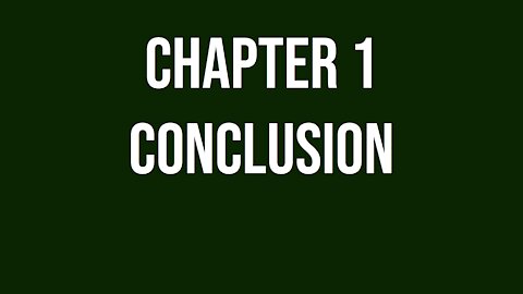 Conclusion - Chapter 1