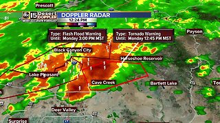 Tornado Warning issued for area north of the Valley