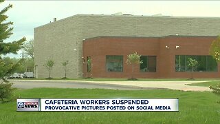Cafeteria workers suspended after provocative pictures posted on social media