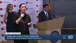 Ducey executive order has similar verbiage as other states