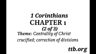1 Corinthians Chapter 1 (Bible Study) (2 of 3)