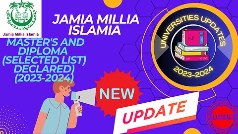 JMI REGULAR LATEST UPDATE VARIOUS COURSES RESULTS DECLARED