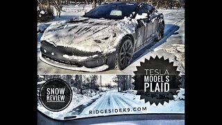 Tesla Model S Plaid - Snow Driving Commute Review. On Summer Tires...