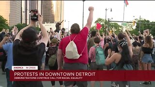 Protests in downtown Detroit for 9th straight day
