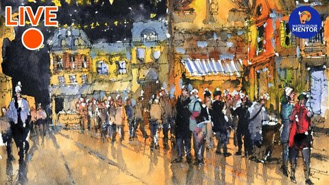 Live Watercolor Workshop: Paint a Christmas Market Scene