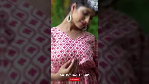 Casual Cotton Kaftan Top designs - A trendy casual outfit idea #shorts #kaftantop #cottontop
