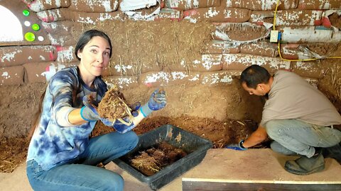 Earthen Floor Construction | Work Begins On The Inside Of Our Earthbag Home