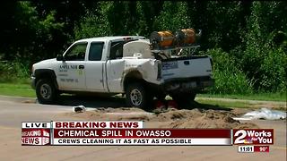 Crews cleaning up chemical spill in Owasso