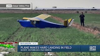 Plane makes hard landing in Buckeye field
