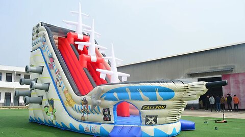 Inflatable Pirate Ship Dry Slide #inflatables #trampoline #slide #bouncer #catle #jumping