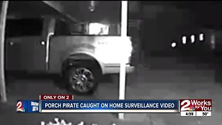 Porch pirate caught on home surveillance video