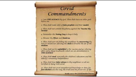 The Ten Commandments of the Covid Cult