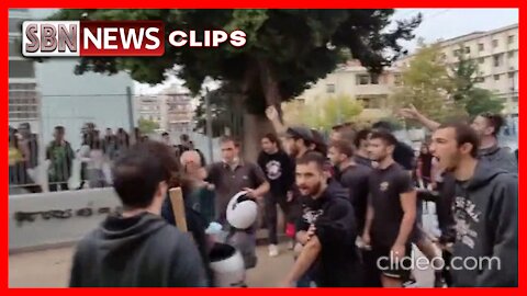 ANTIFA Attack Students at a High School Thessaloniki, Greece - 4125