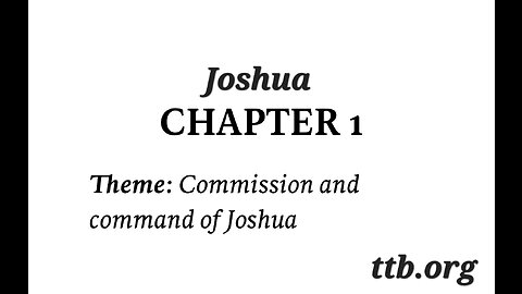 Joshua Chapter 1 (Bible Study)