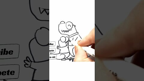 How to Draw and Paint Dinosaur Father and Son Special Father's Day