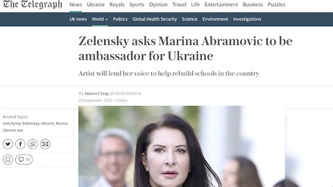 Marina Abramović | Volodymyr Zelenskyy Names Abramovic As Ambassador to Ukraine? Connection of Abramovic, Crowley & Abbey of Thelema? Why Are Jackman, Stefani, Ferrell, Anderson, Franco, Gaga, Kardashian, & Gates Mentored By Abramovic?