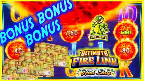 WE ARE ON FIRE! BONUS BONUS BONUS BIG WIN! Ultimate Fire Link North Shore Slot