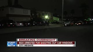 Police arrest man suspected of shooting out car windows in City Heights