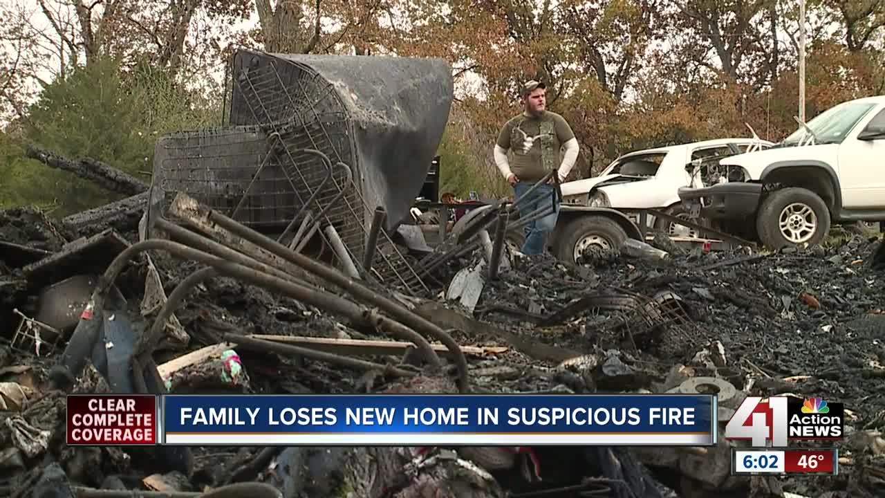 Suspicious house fire leaves family of 6 without home