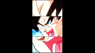 Goku transforms into a super saiyan