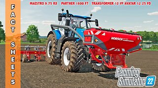 FS22 | DLC HORSCH AGROVATION PACK: SEMBRADORA 12 METROS, PLANTADORA 6.75 METROS | FACT SHEETS