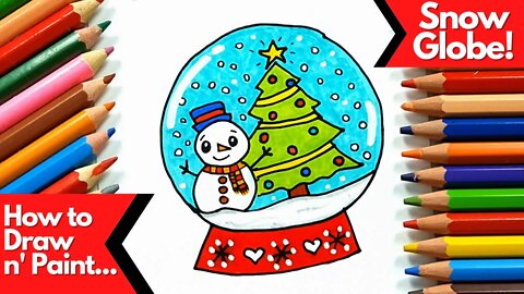 How to draw and paint Snow Globe