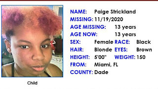 Missing Child Alert issued for 13-year-old girl from Miami