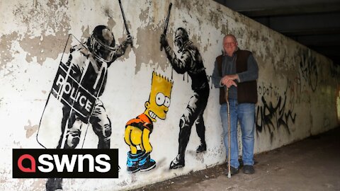 Terminally-ill dad violently arrested after mooning at speed camera, honoured with suspected Banksy