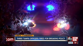 Three Tampa police officers terminated for violating TPD policies following internal investigation