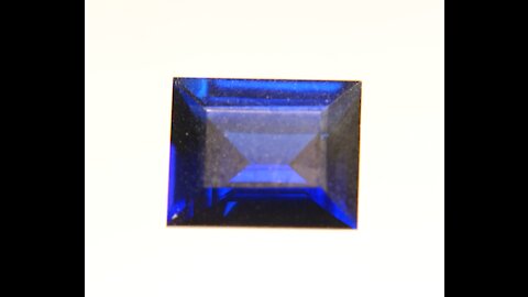 Hydrothermal Blue Sapphire Dark Kashmir Color Rectangle Emerald Cut