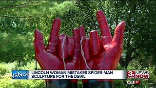 Lincoln woman confuses Spider-Man sculpture as the devil