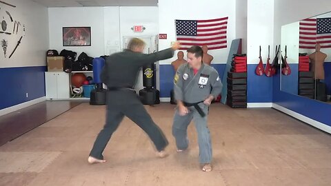 An example of the American Kenpo technique Shield and Mace