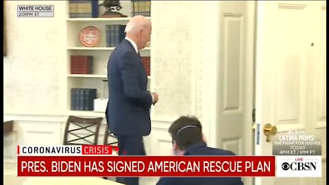 Biden Signs $1.9 Trillion Bill And Ignores Reporters Questions