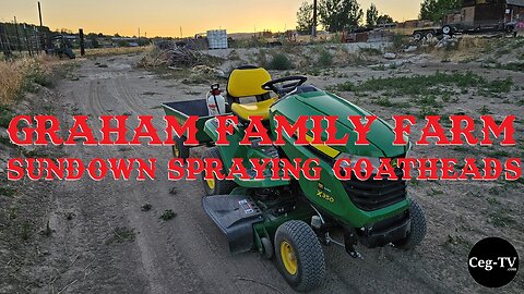 Graham Family Farm: Sundown Spraying Goatheads