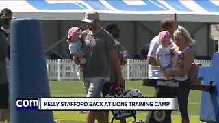 Kelly Stafford smiling in return to Lions training camp