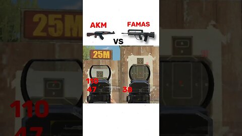 AKM vs Famas damage 😱 #pubg #pubgshorts #bgmishorts