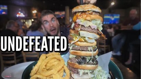 GIANT BURGER CHALLENGE IN NEW ORLEANS! Undefeated Food Challenge | Man Vs Food