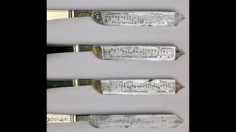 Gratiarium as read from a set of four knives