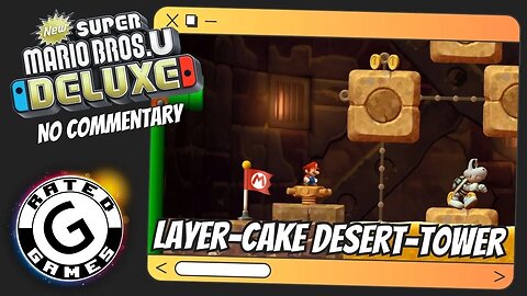 Layer-Cake Desert-Tower - Stoneslide Tower ALL Star Coins - New Super Mario Bros U Deluxe