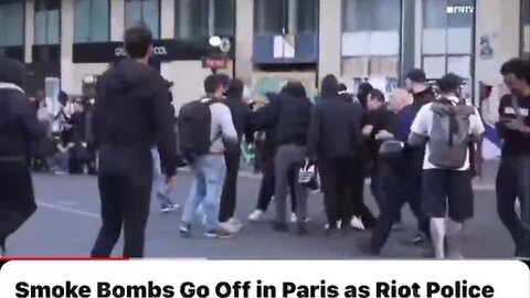 Riot police face off with protesters in France