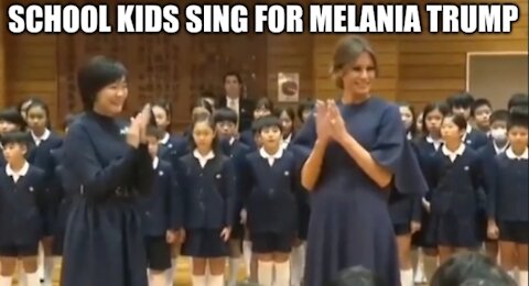Kids sing school song to Melania Trump