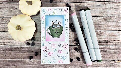 Coffee Lover's Mini Slim Line Greeting Card