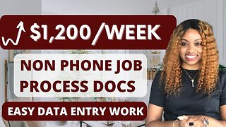 NEED NON PHONE ONLINE JOB? $1,200 PER WEEK DATA ENTRY TYPING JOB!