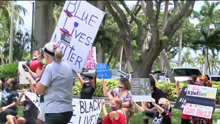 Police Support Rally meets Black Lives Matter Protest