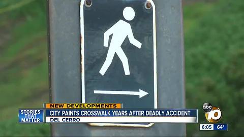 New crosswalk at deadly intersection in Del Cerro